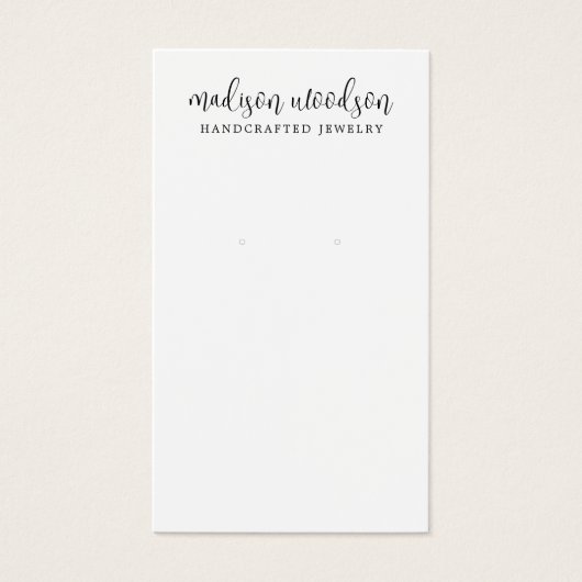 Einfache Skriptsignatur-Ohrring-Display-Karte (Vorderseite)