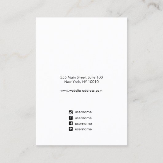 Einfache Skriptsignatur, Schwarzer Ohrring-Anzeige Visitenkarte (Rückseite)