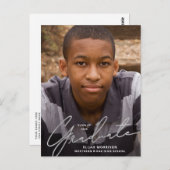 Einfache SkriptSilver Overlay-Foto-Abschluss Postkarte (Vorne/Hinten)