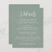 Einfache Skriptsprache Grüne Hochzeitdetails Begleitkarte (Vorne/Hinten)