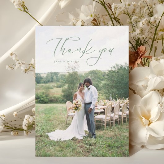 Einfache Skriptsprache Modernes Hochzeitsszettel f Dankeskarte