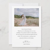 Einfache Skriptsprache Modernes Hochzeitsszettel f Dankeskarte (Rückseite)