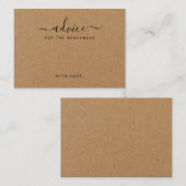 Einfache Skriptsprache Rustic Country Kraft Adviso Begleitkarte (Vorne/Hinten)