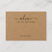 Einfache Skriptsprache Rustic Country Kraft Adviso Begleitkarte (Vorderseite)