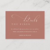 Einfache Skriptsprache Terracotta Wedding Website  Begleitkarte (Vorderseite)