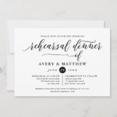 Einfache SkriptTypografie | Abendessen Probe Einladung (Vorderseite)