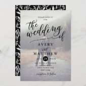 Einfache SkriptTypografie | Hochzeit von Fotos Einladung (Vorne/Hinten)