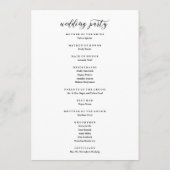 Einfache SkriptTypografie | Hochzeitsfeier Programm (Rückseite)