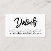 Einfache Skripttypografie Save the Date-Karte Visitenkarte (Rückseite)