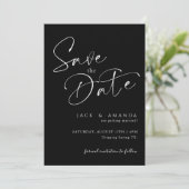 Einfache Skripttypografie Wedding speichern das Da Save The Date (Stehend Vorderseite)