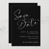 Einfache Skripttypografie Wedding speichern das Da Save The Date (Vorne/Hinten)