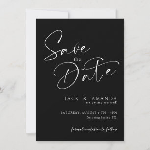 Einfache Skripttypografie Wedding speichern das Da Save The Date