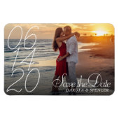 Einfache Skriptüberlagerung | Modernes Foto Save t Magnet (Horizontal)