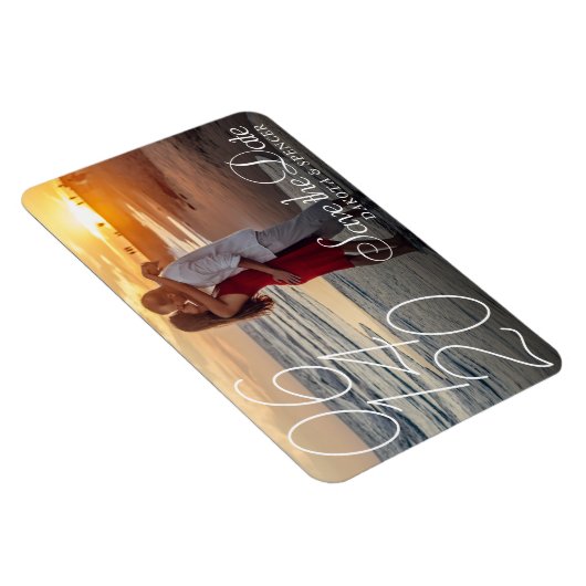 Einfache Skriptüberlagerung | Modernes Foto Save t Magnet (Rechte Seite)