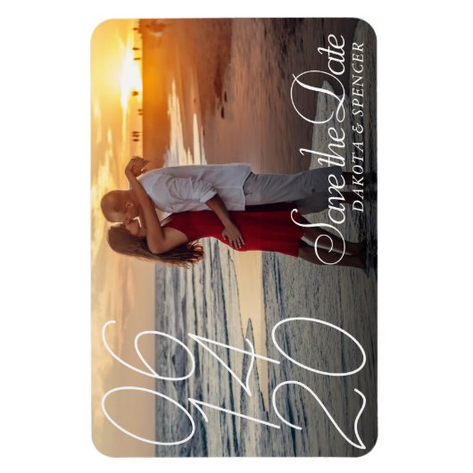 Einfache Skriptüberlagerung | Modernes Foto Save t Magnet (Vertikal)