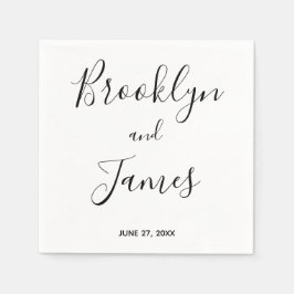 Einfache SkriptWedding Napkins Serviette