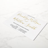 Einfache SkriptWedding Real Gold Folieneinladung (Gedreht)