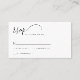 Einfache SkriptWedding RSVP Begleitkarte