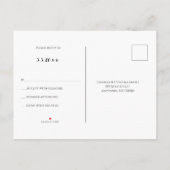 Einfache SkriptWedding RSVP Postkarten (Rückseite)