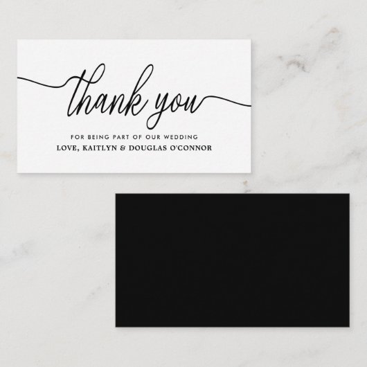 Einfache SkriptWedding Vielen Dank Begleitkarte (Vorne/Hinten)