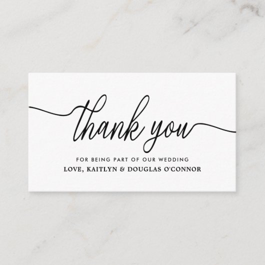 Einfache SkriptWedding Vielen Dank Begleitkarte (Vorderseite)