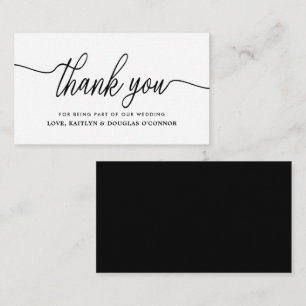 Einfache SkriptWedding Vielen Dank Begleitkarte