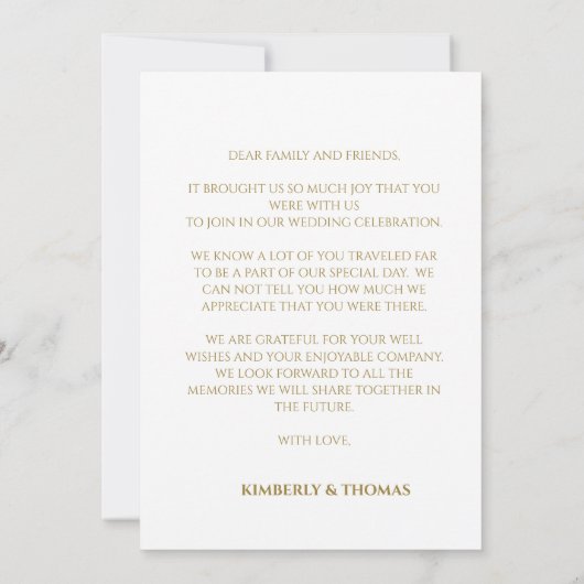Einfache SkriptWedding Vielen Dank Karte (Rückseite)