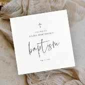 Einfache Skriptweiße Taufe Serviette