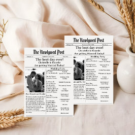 Einfache Skriptzeitung Hochzeit speichern Sie das  Einladung