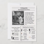 Einfache Skriptzeitung Hochzeit speichern Sie das Einladung (Rückseite)