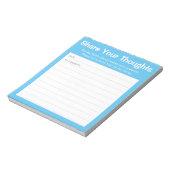 Einfache Sky Blue Library / Business Comment Card Notizblock (Rotiert)