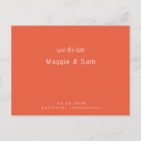 Einfache Sleek-Mandarine Save the Date Hochzeit