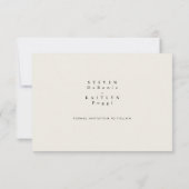 Einfache Sleek Monogram Beige Save the Date IV (Rückseite)
