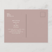 Einfache Sleek Monogram-Rose Save the Date Gold Postkarte (Rückseite)
