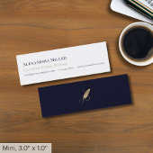 Einfache Slim Quill-Logos Mini Visitenkarte