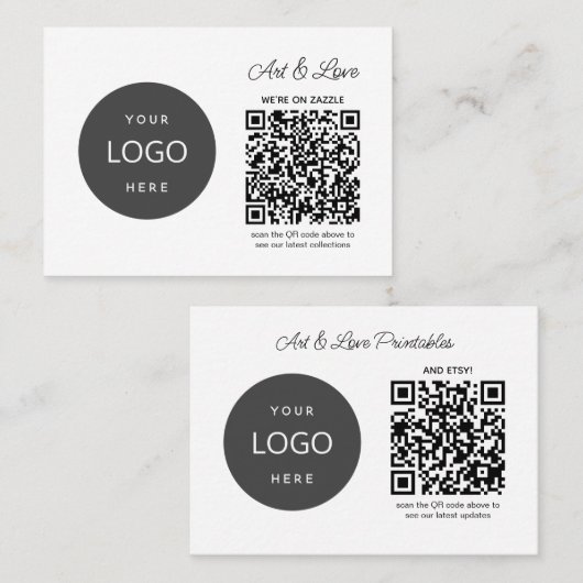 Einfache Small Business Card mit QR-Code-Store-Nam Visitenkarte (Vorne/Hinten)