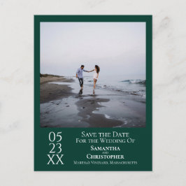 Einfache Smaragdgrüne Hochzeit Speichern Sie das D Postkarte