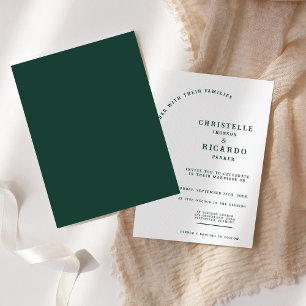 Einfache Smaragdgrüne, minimalistische Hochzeitsei Einladung