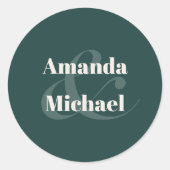 Einfache Smaragdgrüne Moderne Braut und Bräuche Runder Aufkleber (Vorderseite)