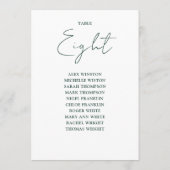 Einfache Smaragdgrüne Sitzkarte Tischnummer (Rückseite)