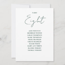 Einfache Smaragdgrüne Sitzkarte Tischnummer