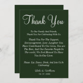 Einfache smaragdgrüne Vorlage danke Ihnen Hochzeit (Vorne/Hinten)