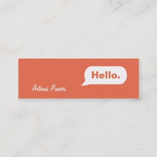 Einfache SMS Business Card orange Mini Visitenkarte