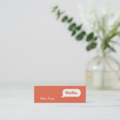 Einfache SMS Business Card orange Mini Visitenkarte (Stehend Vorderseite)