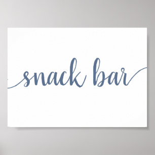 Einfache Snack-Bar   Dusty Blue Any Event Sign Poster