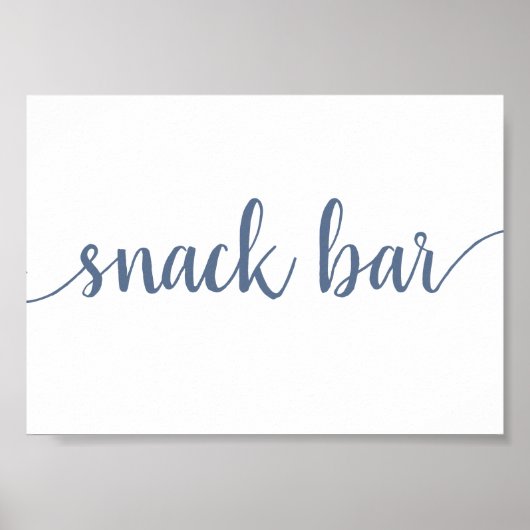 Einfache Snack-Bar | Dusty Blue Any Event Sign Poster (Vorne)
