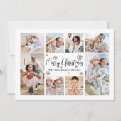 Einfache Snowflake Foto Collage Frohe Weihnachten (Vorderseite)