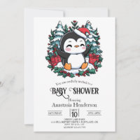 Einfache Snowflake Pinguin-Babydusche