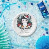 Einfache Snowflake Pinguin-Babydusche Pappteller (Party)