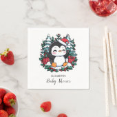 Einfache Snowflake Pinguin-Babydusche Serviette (Beispiel)